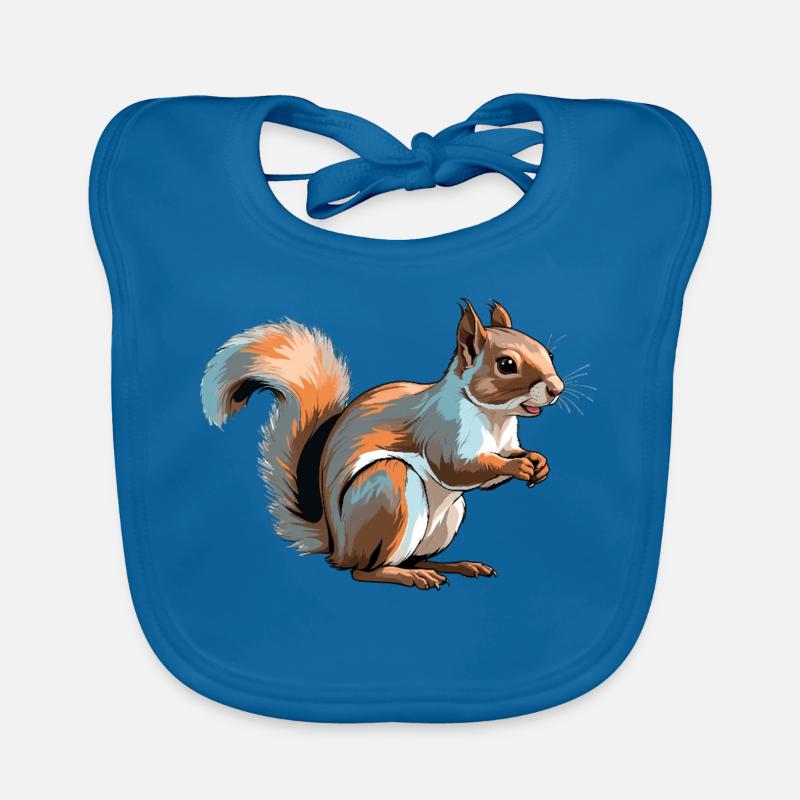 Squirrel - Cute Animals Organic Baby Bibs
