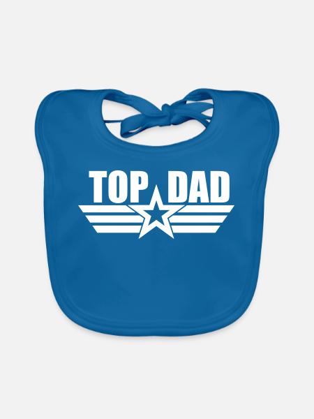 Top Dad Vatertag geschenk - Baby Bio-Lätzchen - Pfauenblau