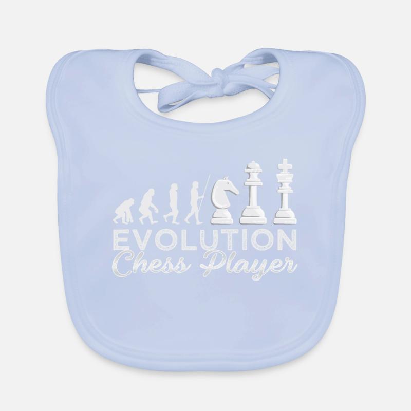 Schach Evolution Schachspieler Geschenkidee Baby Bio-Lätzchen