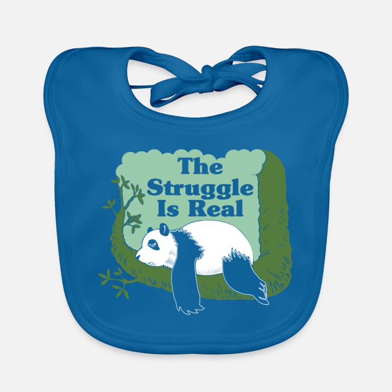 The Struggle Is Real Funny Panda Face Gift Organic Baby Bibs