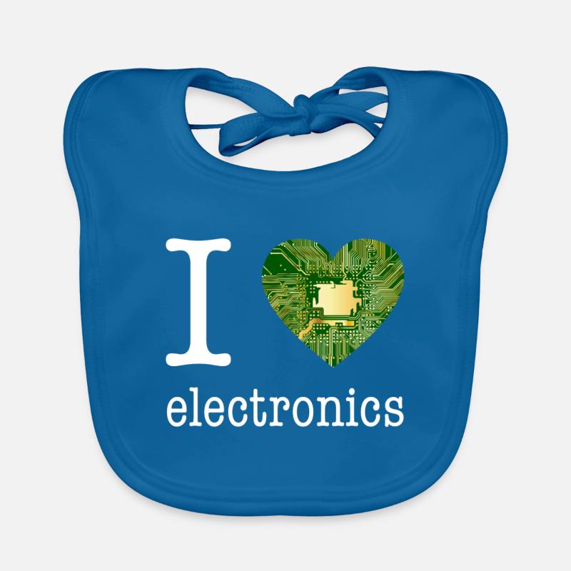 I love Electronics - Elektronik / Geschenk Idee Baby Bio-Lätzchen