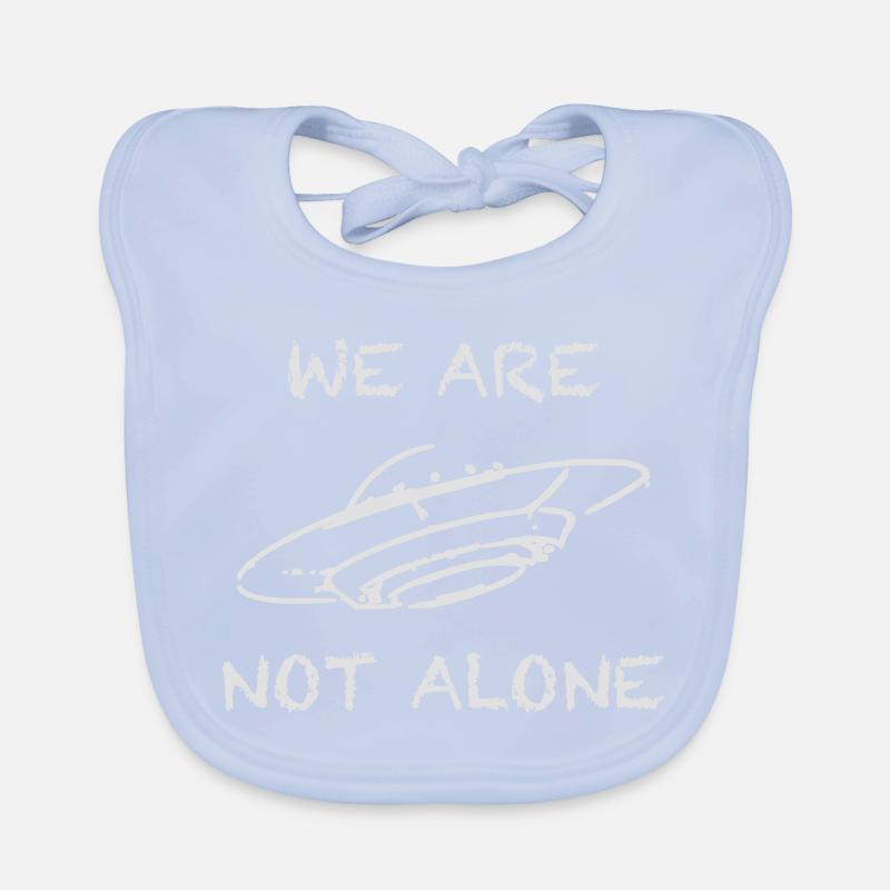 We Are Not Alone UFO Alien Spaceship Organic Baby Bibs