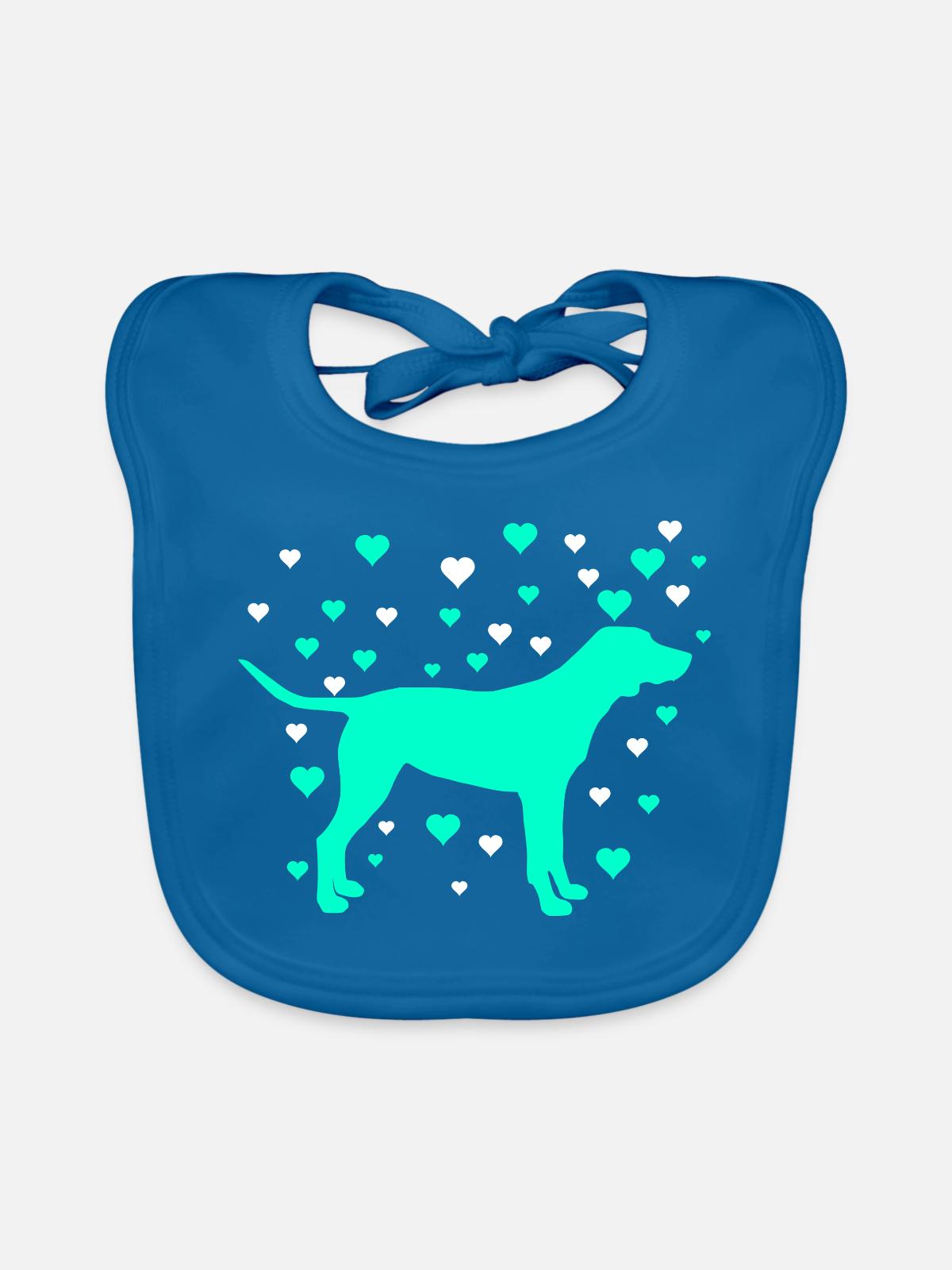 Labrador - Baby Bio-Lätzchen - Pfauenblau - Vorne