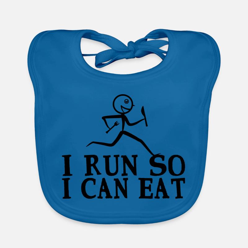 Running stick figure - run to eat Organic Baby Bibs