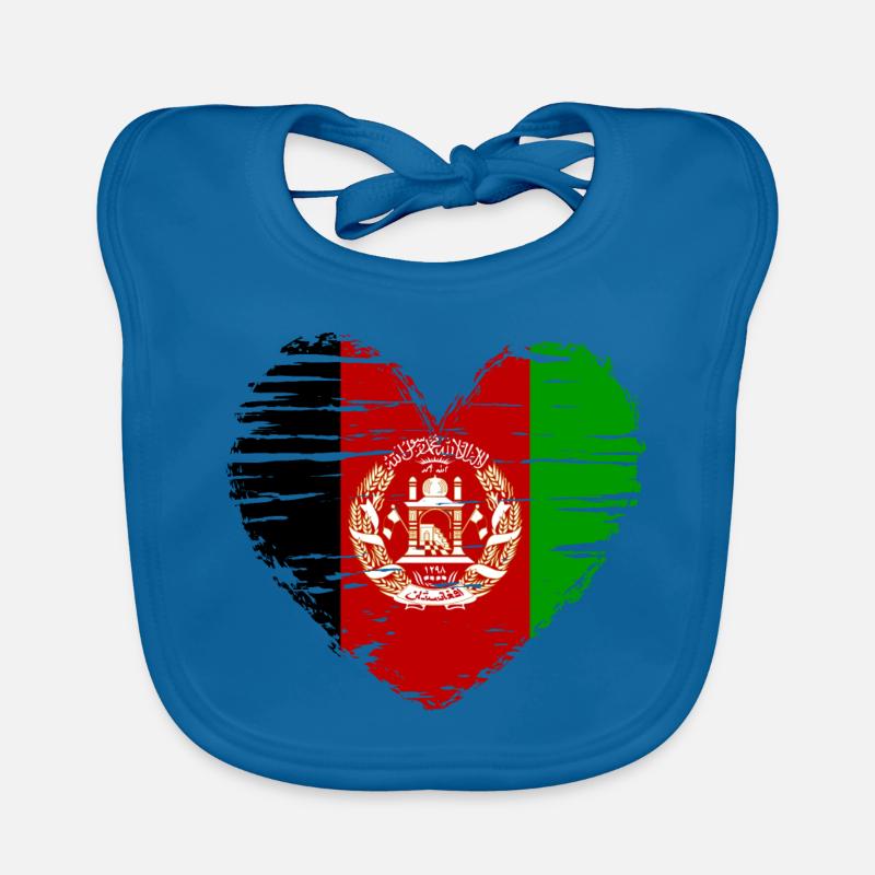 Afghanistan Coeur drapeau drapeau drapeau Bavoir bio Bébé