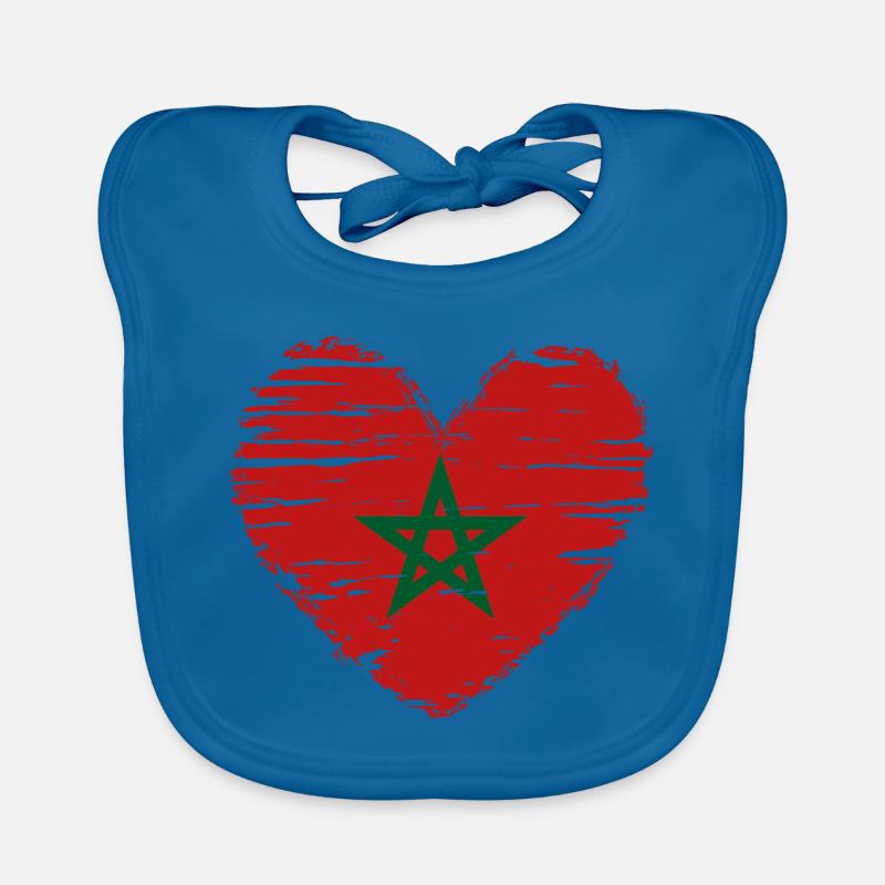 Manteau drapeau drapeau coeur Maroc Bavoir bio Bébé