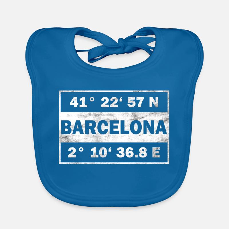 Barcelone Coordonnées Capitale de l’Espagne Bavoir bio Bébé