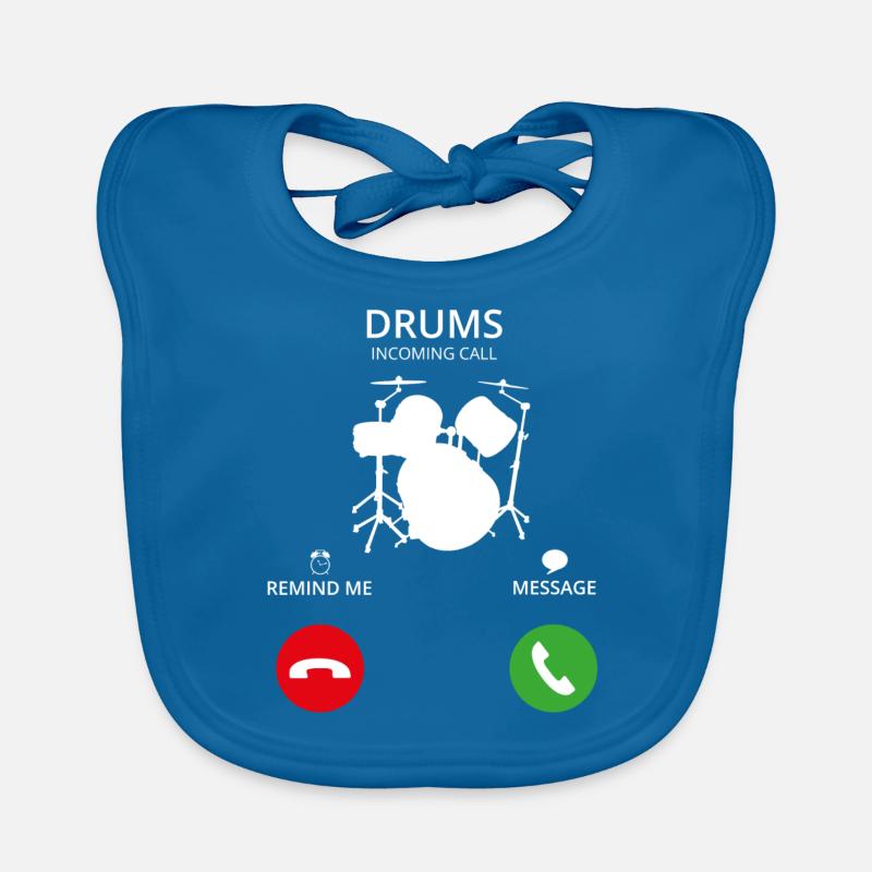 Call Mobile Anruf DRUMMER SCHLAGZEUG drums Baby Bio-Lätzchen