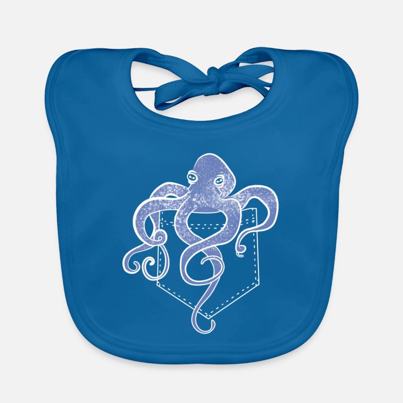 Bleu mignon Octopus Bavoir bio Bébé