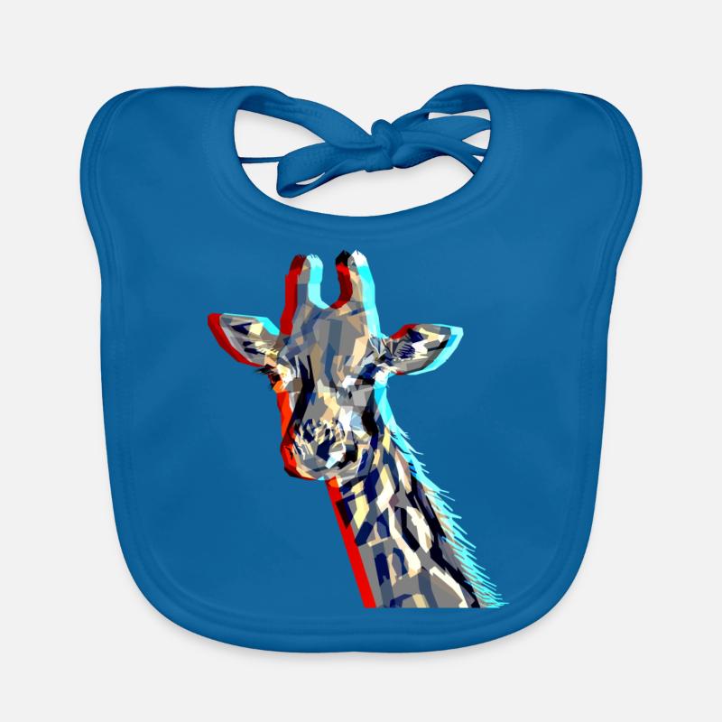 Giraffe with 3D effect Organic Baby Bibs