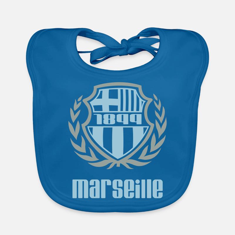 Embleme seul 2 coul - Bavoir bio Bébé - bleu paon