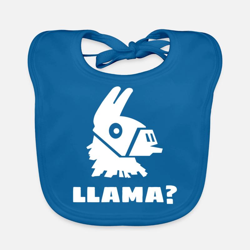 LOOT LLAMA ? - Bavoir bio Bébé - bleu paon