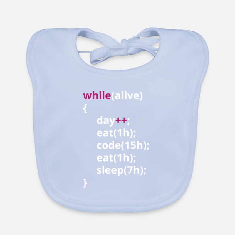 Programmers eat code sleeping funny PHP Organic Baby Bibs