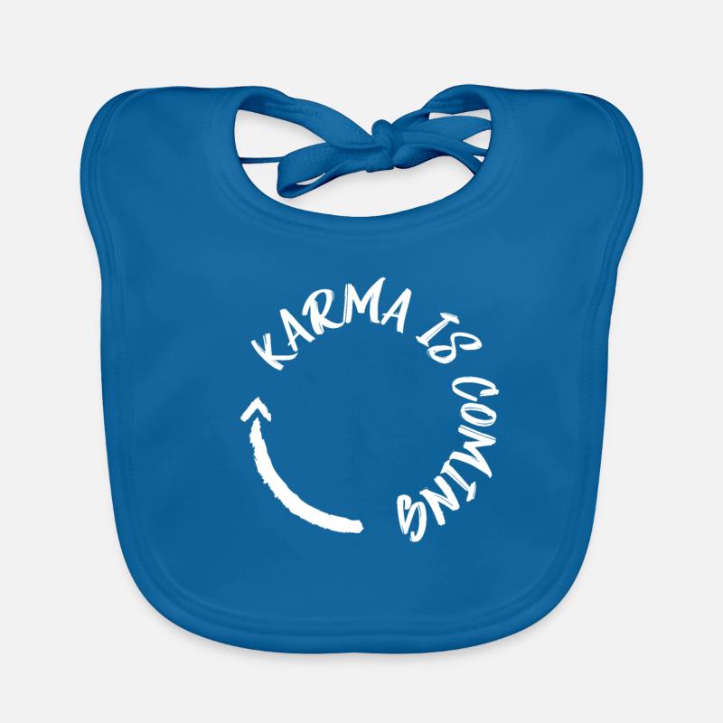 karma drôle arrive chemise cercle de conception flèche Bavoir bio Bébé