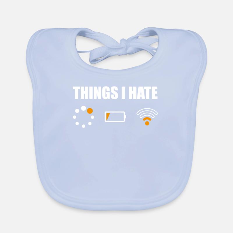 Funny Computer Nerd Shirt Geek Things I Hate Organic Baby Bibs