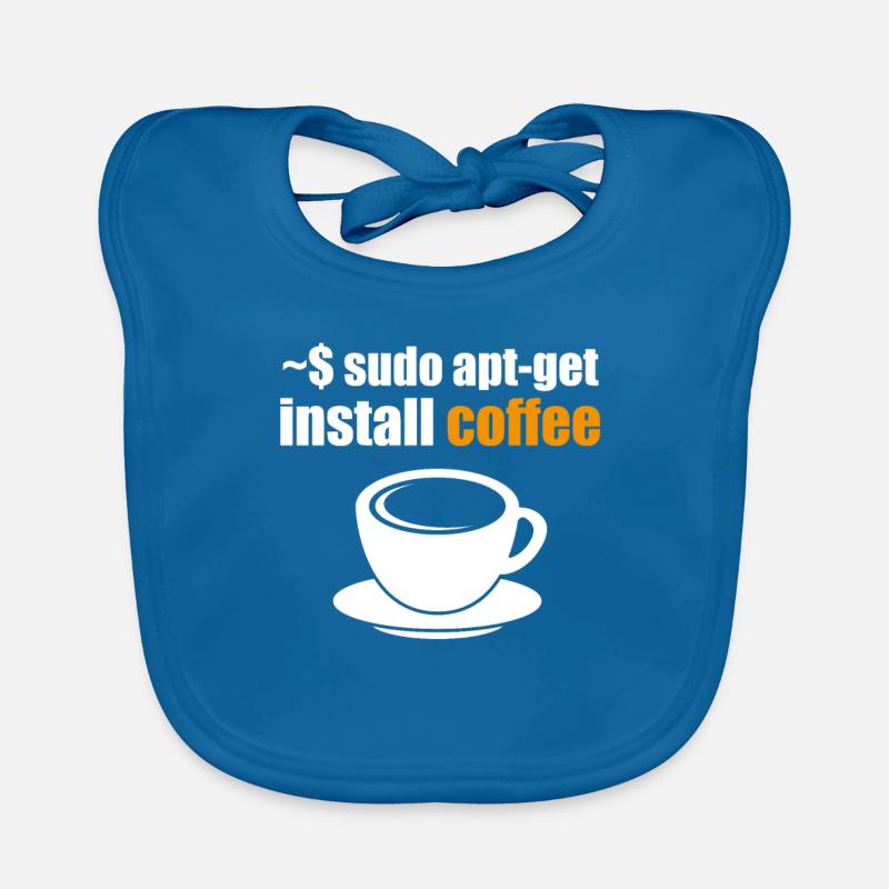 shirt linux drôle Geek Sudo installer Coffee Nerd Bavoir bio Bébé