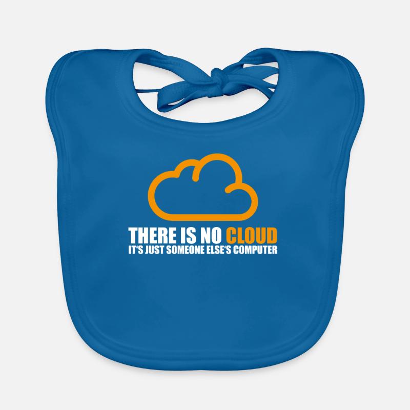 geek drôle ordinateur nuage nerd internet - Bavoir bio Bébé - bleu paon
