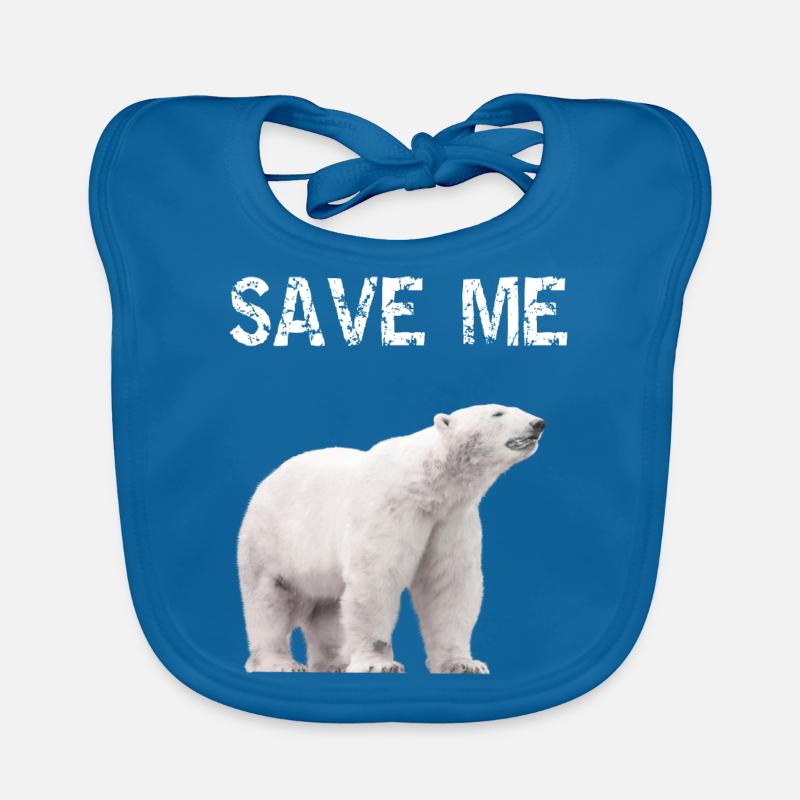 Save me Polar Bear Climate Protest Climate Change Rescue Organic Baby Bibs