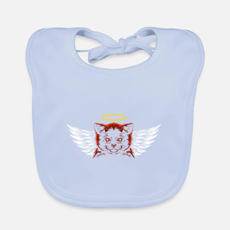 Angel and devil cat Organic Baby Bibs