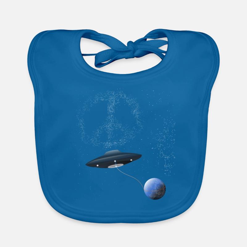 UFO PEACE Star Clusters Organic Baby Bibs