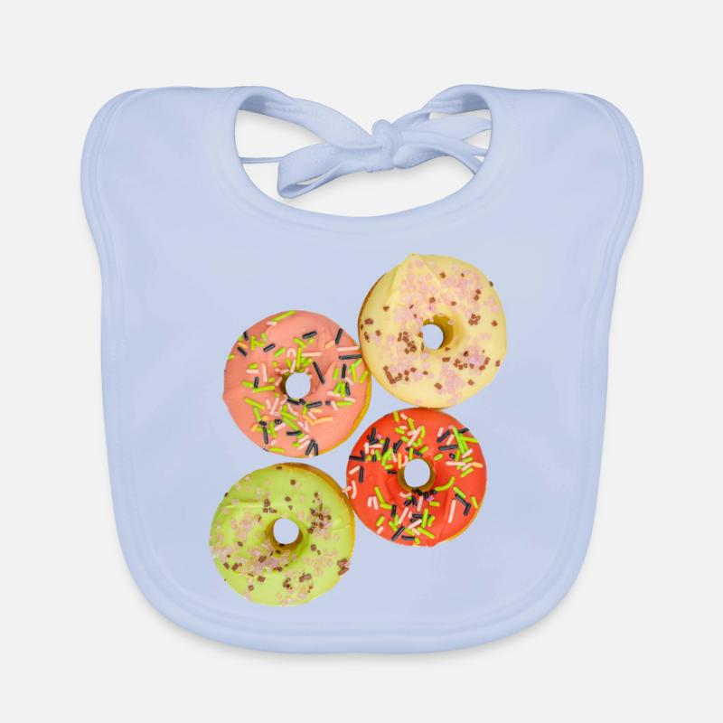 Farbenfrohe Donuts Baby Bio-Lätzchen