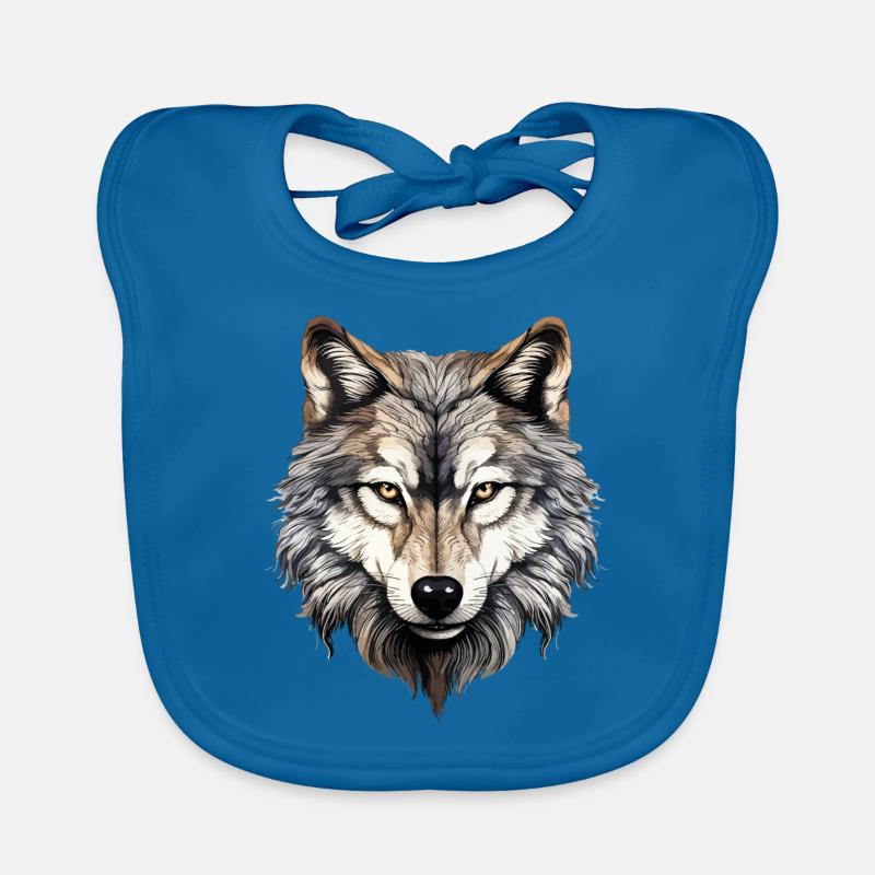 Wolf Wolf Head Wolves Wolf Pack Nature Motif Art Bavoir bio Bébé