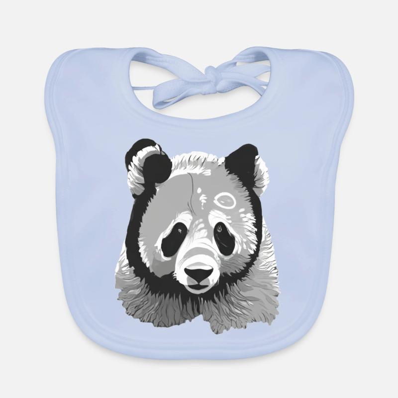 Stylized Baby Panda Organic Baby Bibs