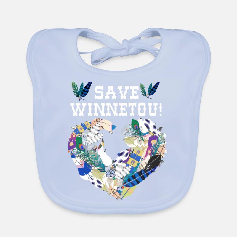 save winnetou,schrift,typo,Winnetou, Federn Baby Bio-Lätzchen