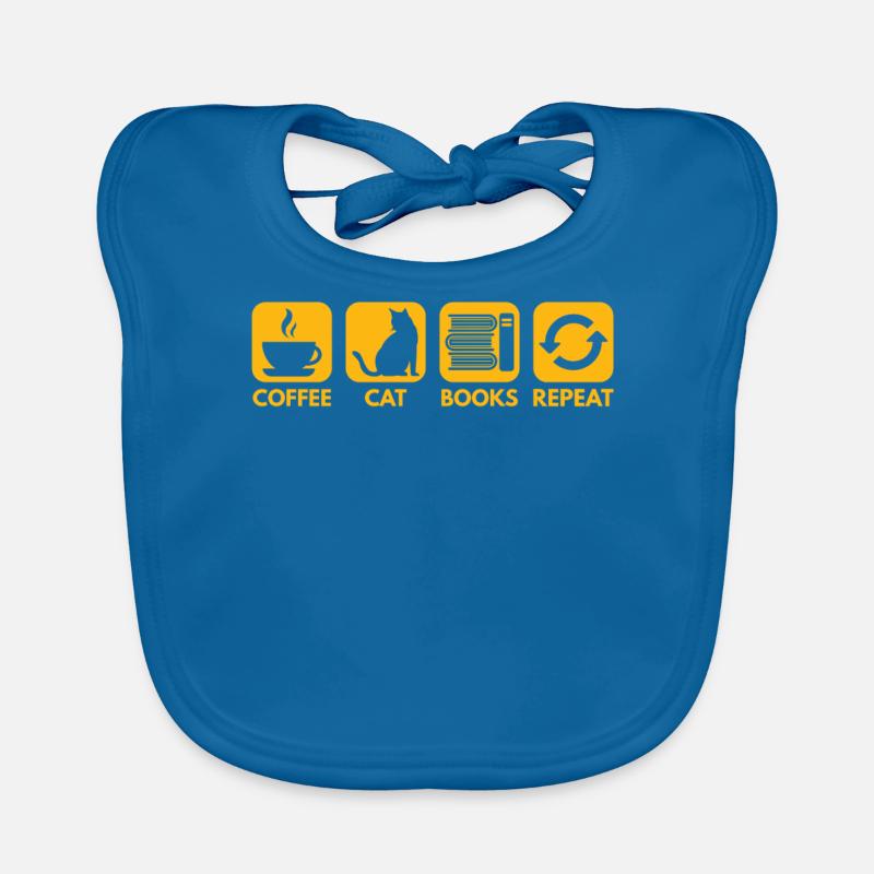 Coffee Cat Repeat Books Organic Baby Bibs