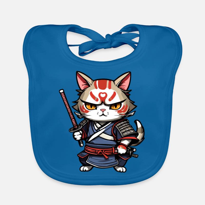 Chat samouraï #7 Bavoir bio Bébé