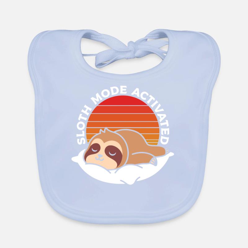 Sloth mode enabled in retro Organic Baby Bibs