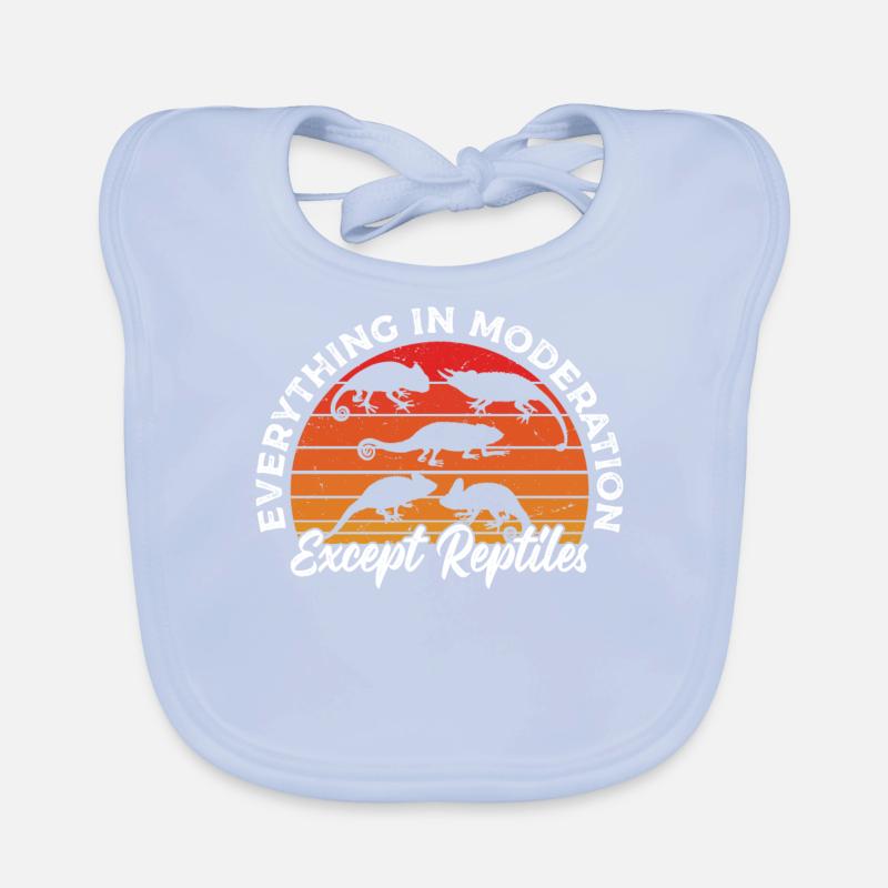 Everything In Moderation Except Reptiles Organic Baby Bibs