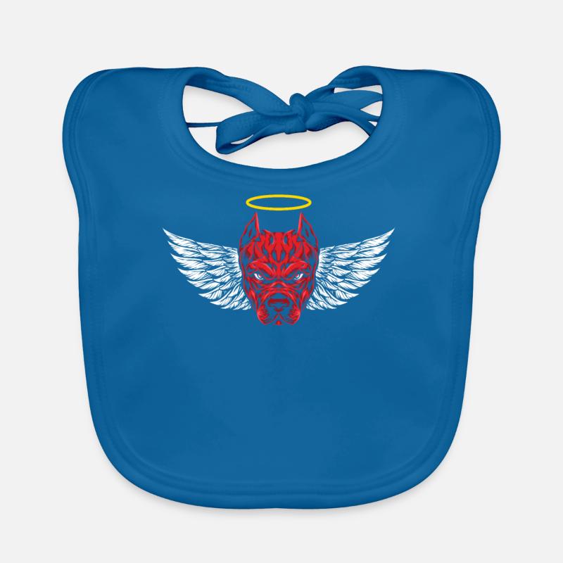 Angry Devil Pitbull Dog T-Shirt Organic Baby Bibs