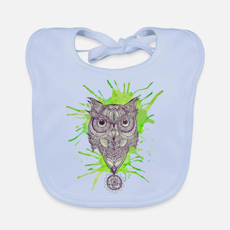 Mandala-Eule - Platsch Baby Bio-Lätzchen