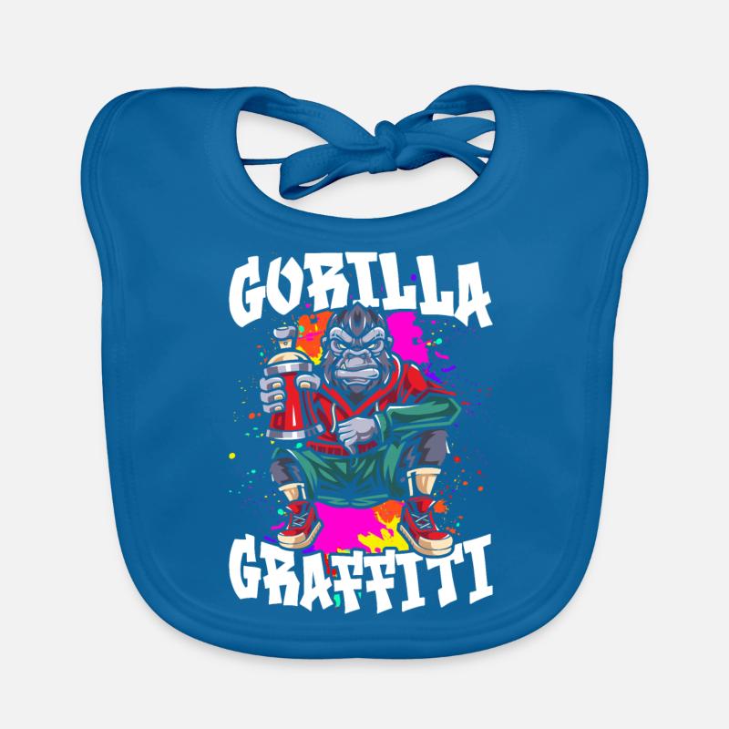 Gorille Graffiti Bavoir bio Bébé