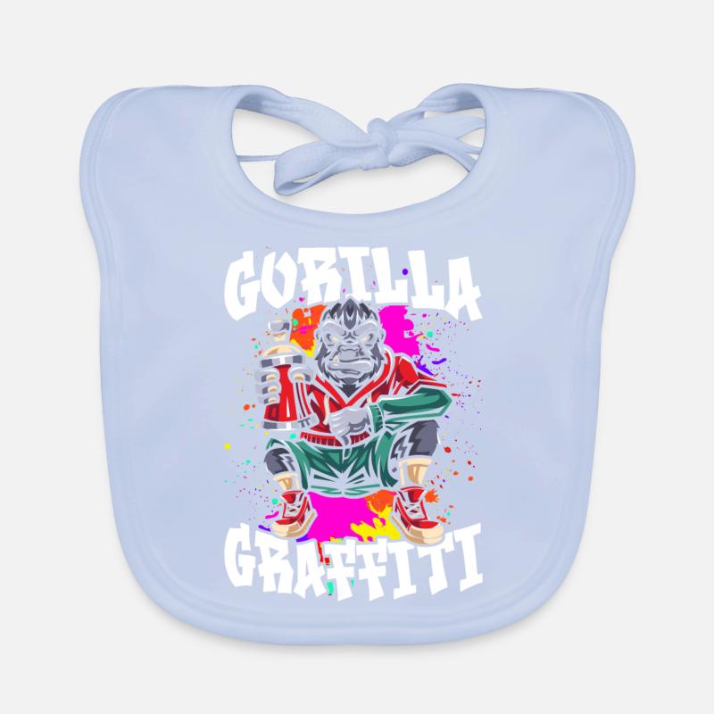Gorilla-Graffiti Baby Bio-Lätzchen