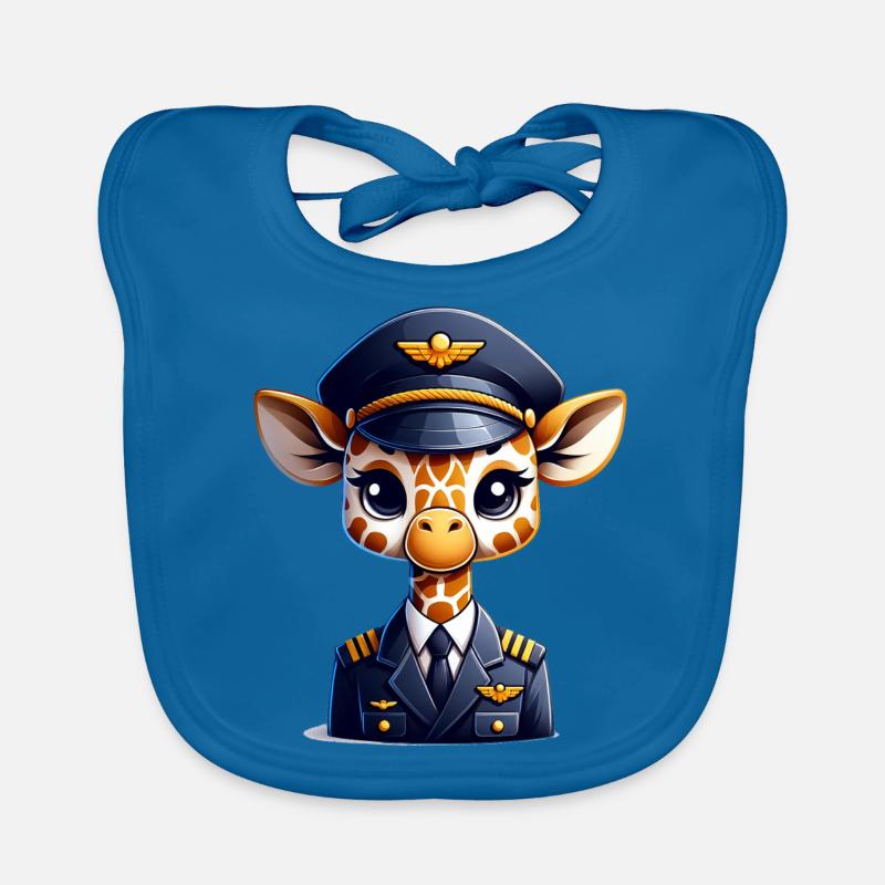 Cute Giraffe Pilot Baby Bio-Lätzchen