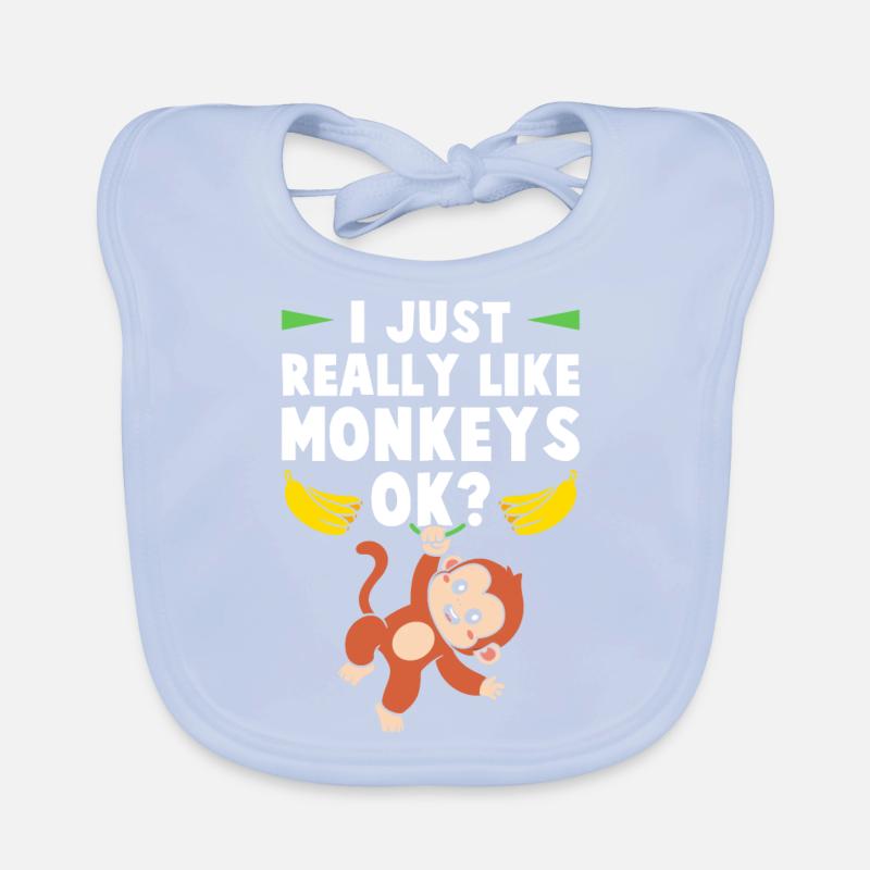I really like monkeys, ok? Organic Baby Bibs
