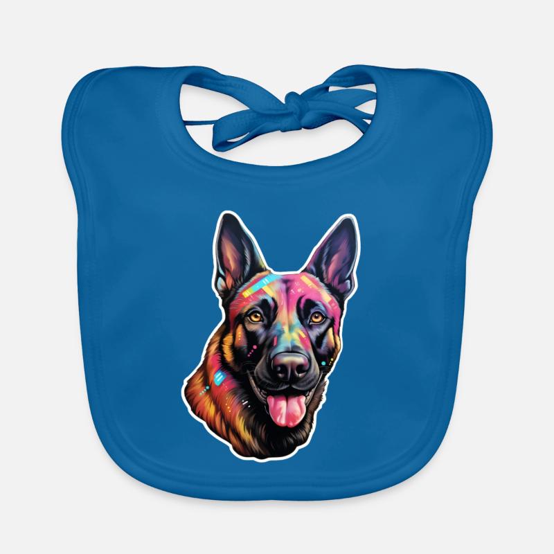 Belgian Malinois psychedelisch Baby Bio-Lätzchen