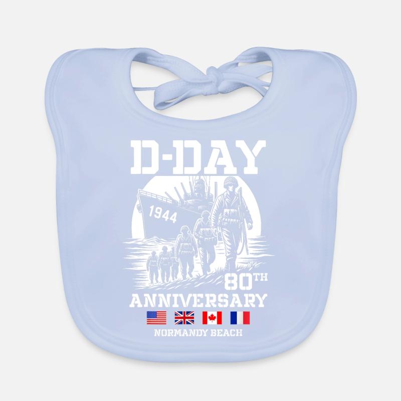 Normandy Beach Landing Commemorative D-Day 80th Organic Baby Bibs