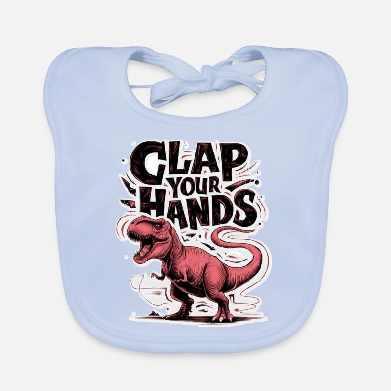 Dinosaur - clapping hands - humor Organic Baby Bibs