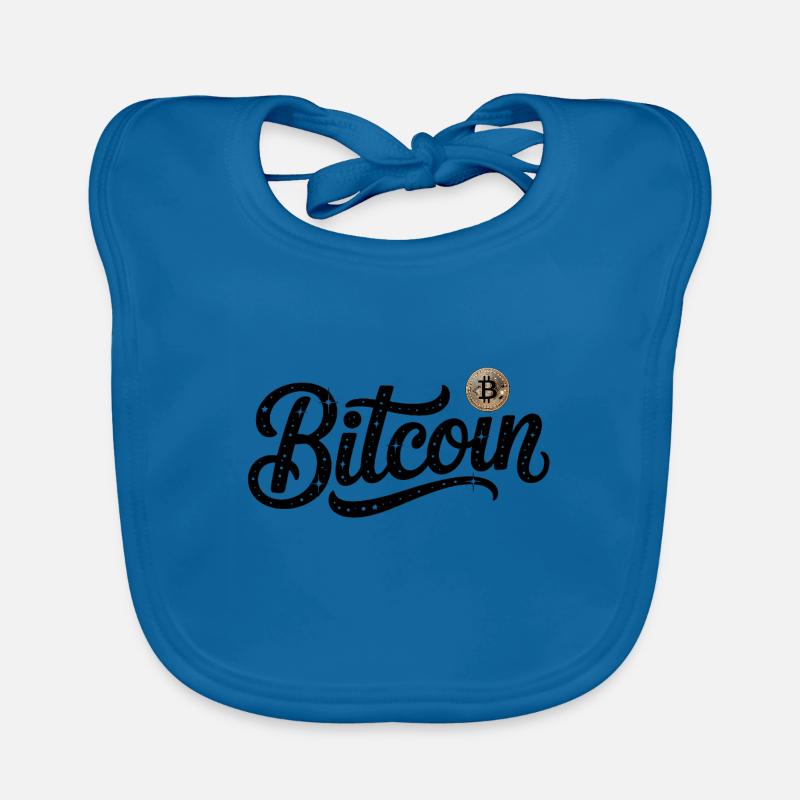 Bitcoin Logo - Crypto Coding Sticker Organic Baby Bibs