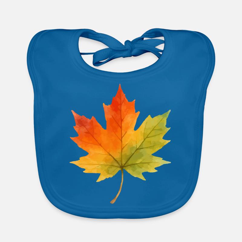 Leaf Maple Leaf Watercolor 1 Organic Baby Bibs