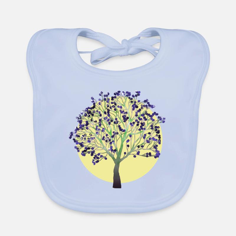 Arbre, violet Bavoir bio Bébé