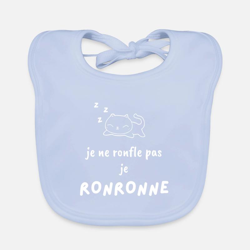 Je ne ronfle pas, je ronronne ! idée cadeau chat Bavoir bio Bébé
