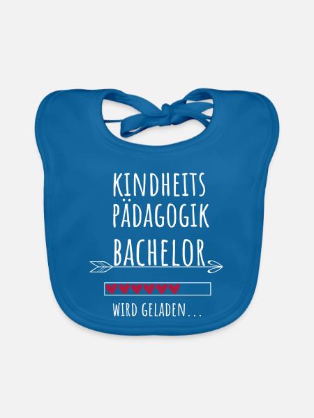 Kindheitspädagogik Bachelor Studium Geschenk - Baby Bio-Lätzchen - Pfauenblau