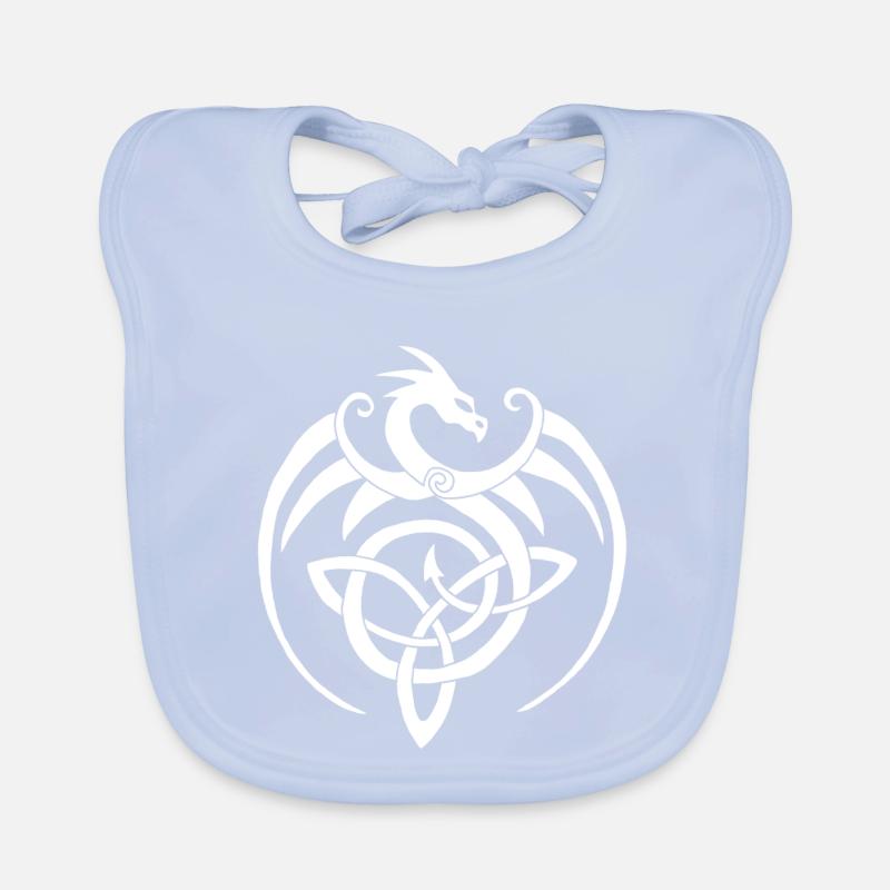 Dragon blanc et symbole celte Bavoir bio Bébé