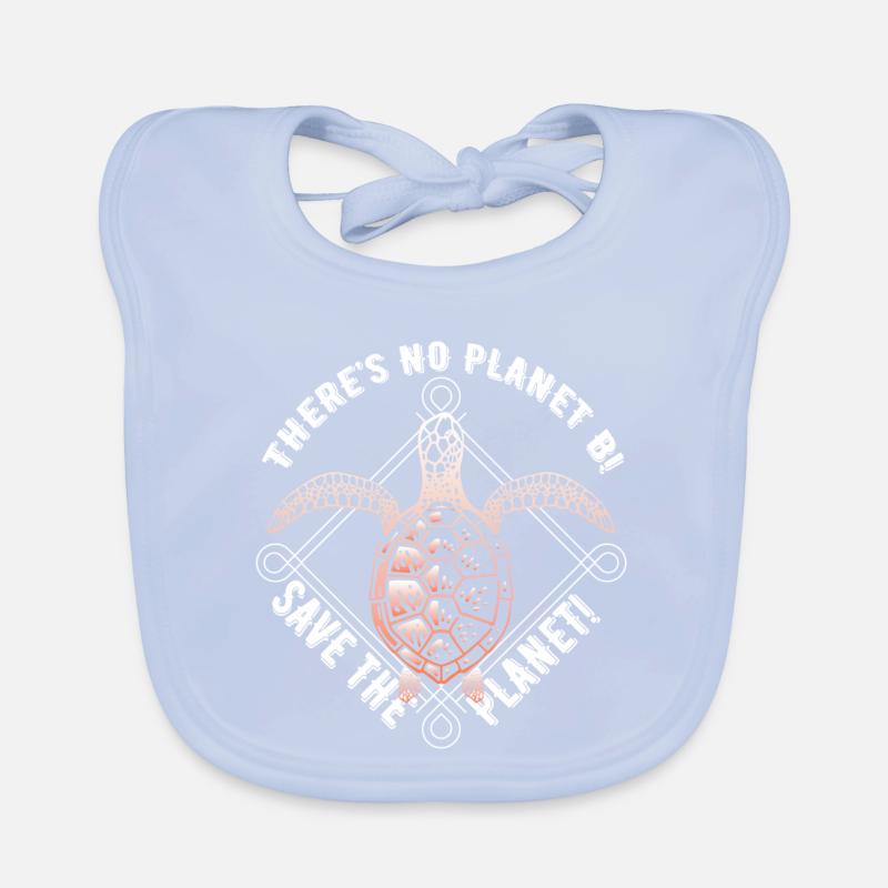 Sea turtle - Save the Planet - No planet B! Organic Baby Bibs