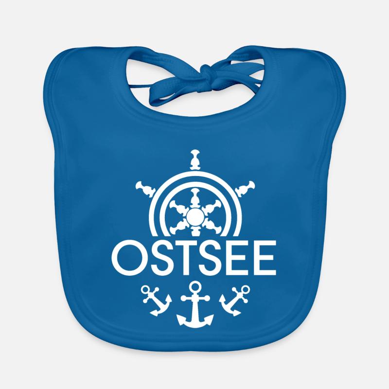 Baltic Sea Anchor Symbol Control Wheel Icon Logo Graphic Organic Baby Bibs