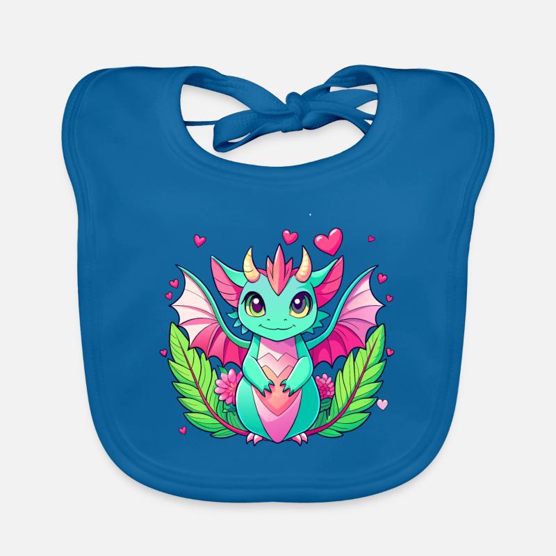 Farbenfroher Drache Baby Bio-Lätzchen